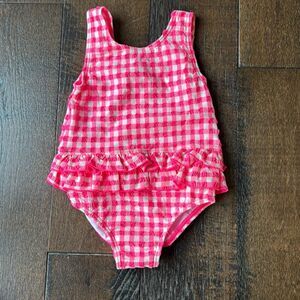 NWT Baby Boden girls one piece bathing suit size 6-12 months swim pink white che